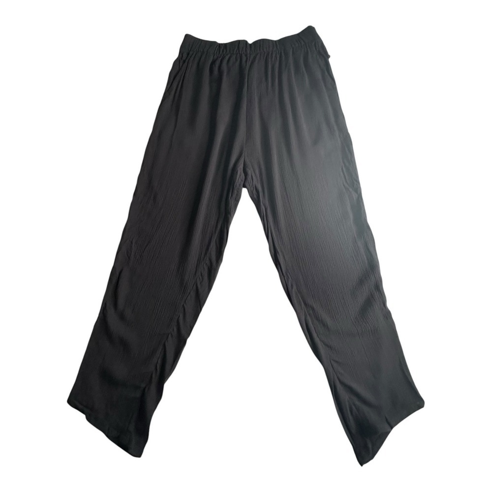 Free People High Elastic Size M Waist Straight Sip Legs Pockets Pants in Black